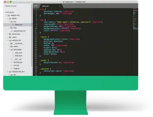 Web developer coding a responsive and secure business website design