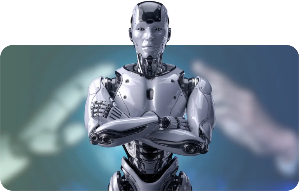 AI robot performing automation tasks using artificial intelligence technology